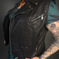 Sleeveless Black Faux Leather Sleeveless Biker Jacket Vest in Black