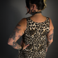 Sleeveless Leopard Print Lightweight Stretch Dress with Pockets