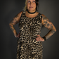 Sleeveless Leopard Print Lightweight Stretch Dress with Pockets