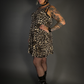 Sleeveless Leopard Print Lightweight Stretch Dress with Pockets