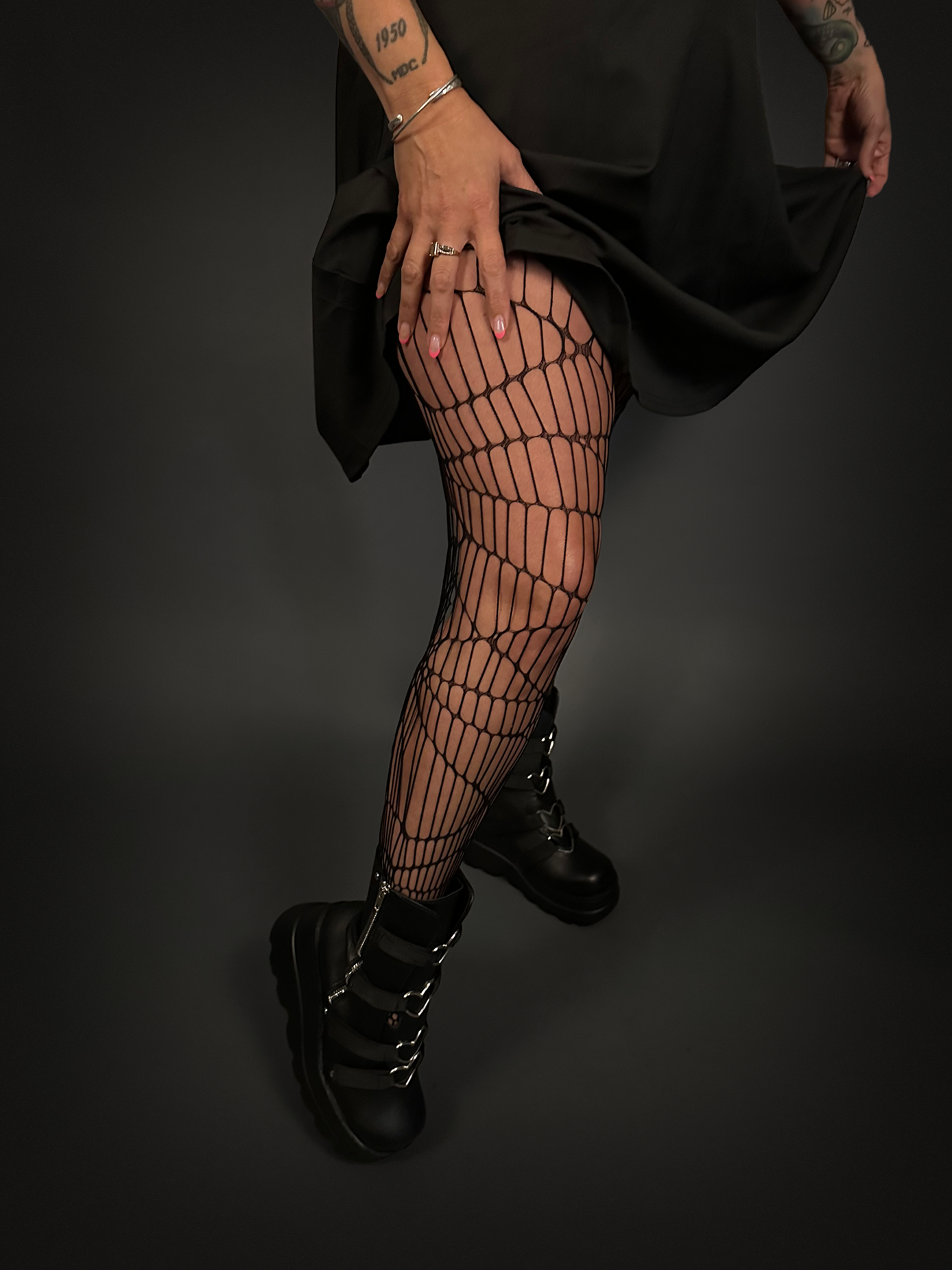 Spider Web Fishnet Tights Pantyhose Stockings - Goth / Punk / Emo Style