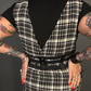 Three Buckle PU Leather Front Elastic Back Corset Belt in Black