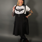 Outfit Set - Tommyrot High Waist Skirt with Shoulder Straps & Bat Graphic Ringer Tee