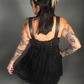 Tommyrot Lace Detail Corset Dress w/ Faux Leather Shoulder Straps in Black