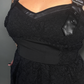 Tommyrot Lace Detail Corset Dress w/ Faux Leather Shoulder Straps in Black