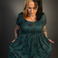 Tommyrot "Lady Luck" Short Sleeve Stretch Skater Dress with Pockets in Green