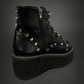 Tommyrot "Lola" Heart Studded Platform Ankle Combat Boots with Buckles