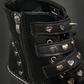 Tommyrot "Lola" Heart Studded Platform Ankle Combat Boots with Buckles