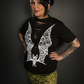 Vampire Lace Wings Slashed Front UNISEX T-Shirt by Demi Loon