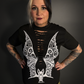 Vampire Lace Wings Slashed Front UNISEX T-Shirt by Demi Loon