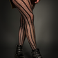 Vertical Stripe Fishnet Tights by Pamela Mann Made in Italy